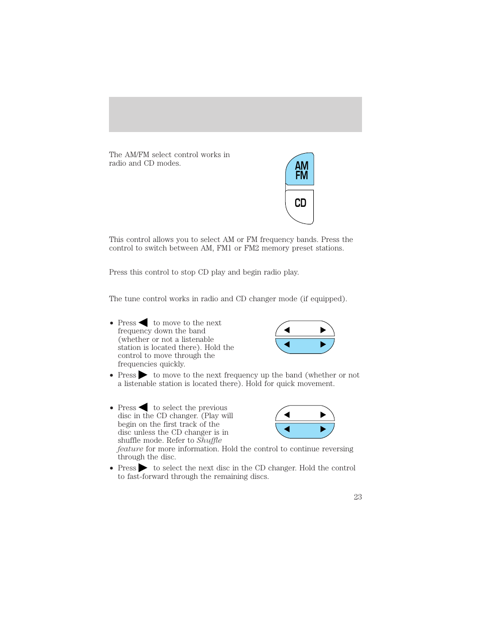 Cd am fm, Entertainment systems | FORD 2002 Ranger v.1 User Manual | Page 23 / 288