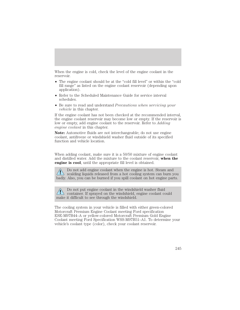 Maintenance and specifications | FORD 2002 Ranger v.1 User Manual | Page 245 / 288