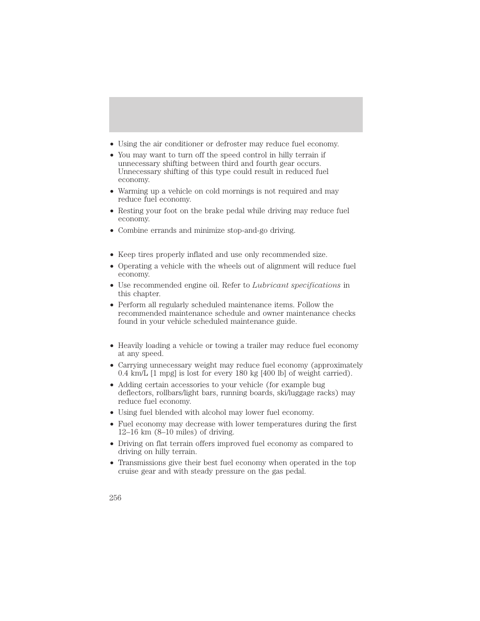 Maintenance and specifications | FORD 2002 Ranger v.1 User Manual | Page 256 / 288