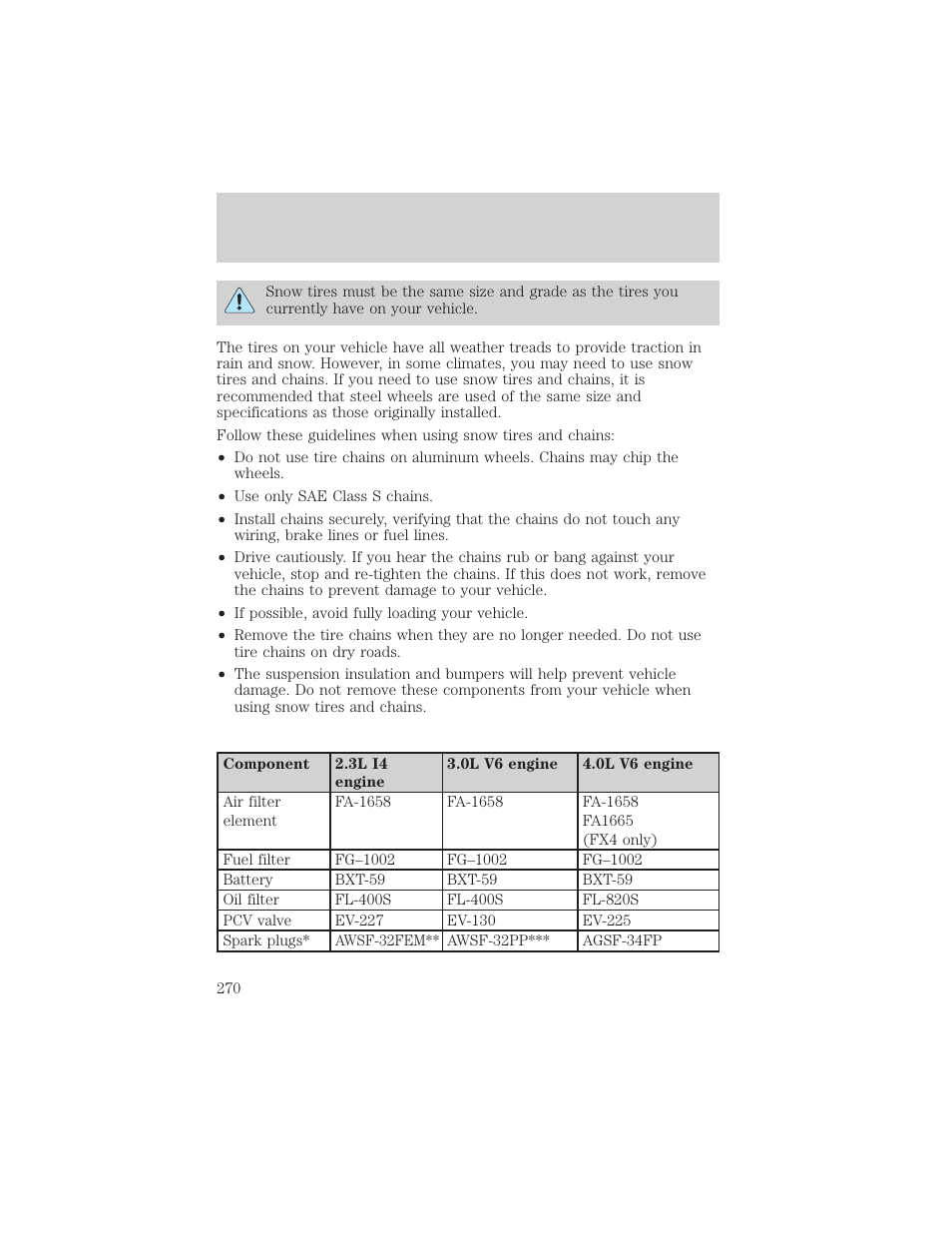 Maintenance and specifications | FORD 2002 Ranger v.1 User Manual | Page 270 / 288