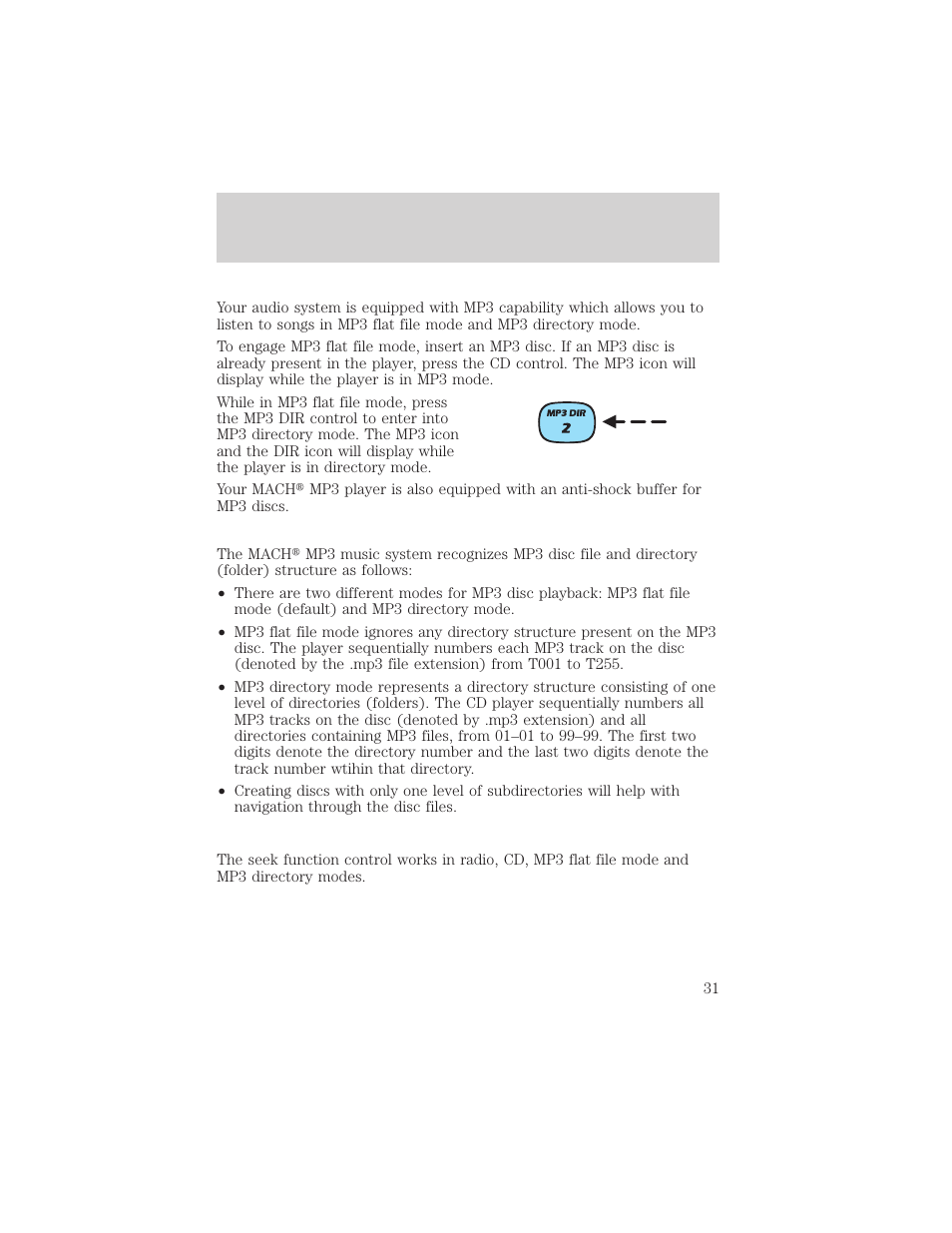 Entertainment systems | FORD 2002 Ranger v.1 User Manual | Page 31 / 288