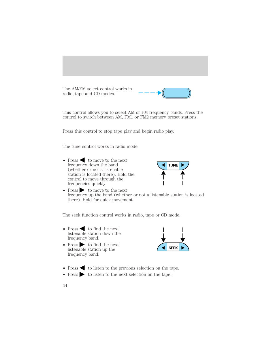 Entertainment systems | FORD 2002 Ranger v.1 User Manual | Page 44 / 288