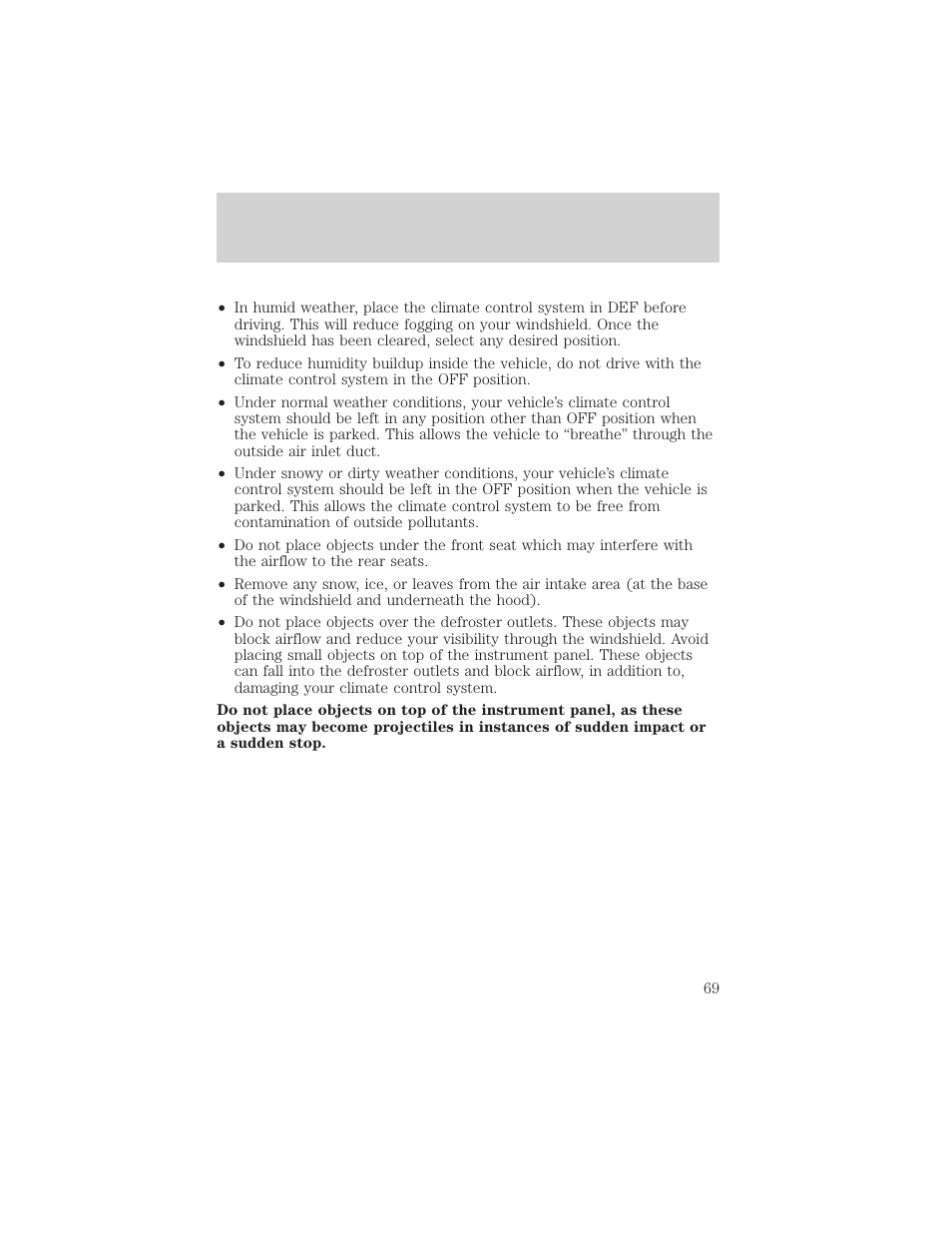 Climate controls | FORD 2002 Ranger v.1 User Manual | Page 69 / 288