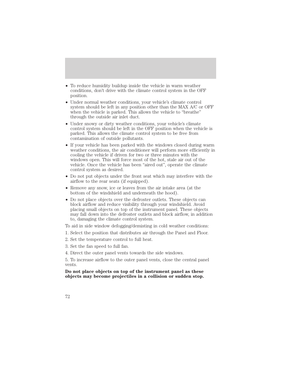 Climate controls | FORD 2002 Ranger v.1 User Manual | Page 72 / 288