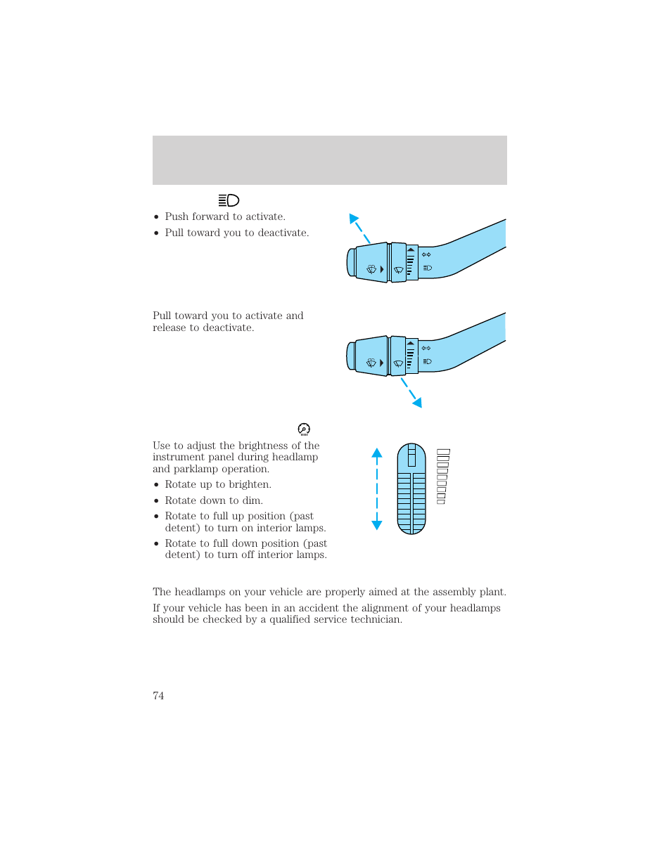 Lights | FORD 2002 Ranger v.1 User Manual | Page 74 / 288