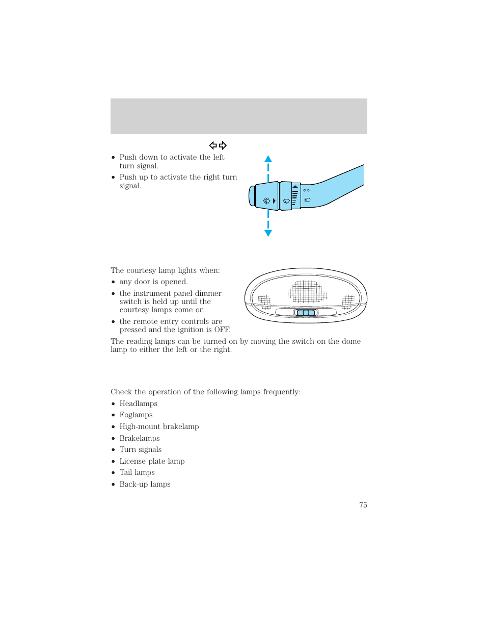 Lights | FORD 2002 Ranger v.1 User Manual | Page 75 / 288