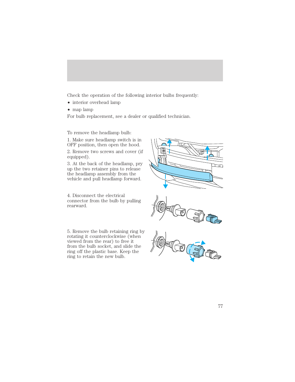 Lights | FORD 2002 Ranger v.1 User Manual | Page 77 / 288