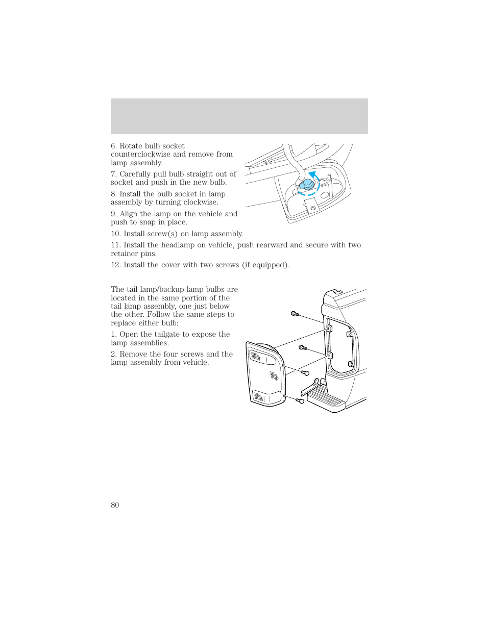 Lights | FORD 2002 Ranger v.1 User Manual | Page 80 / 288