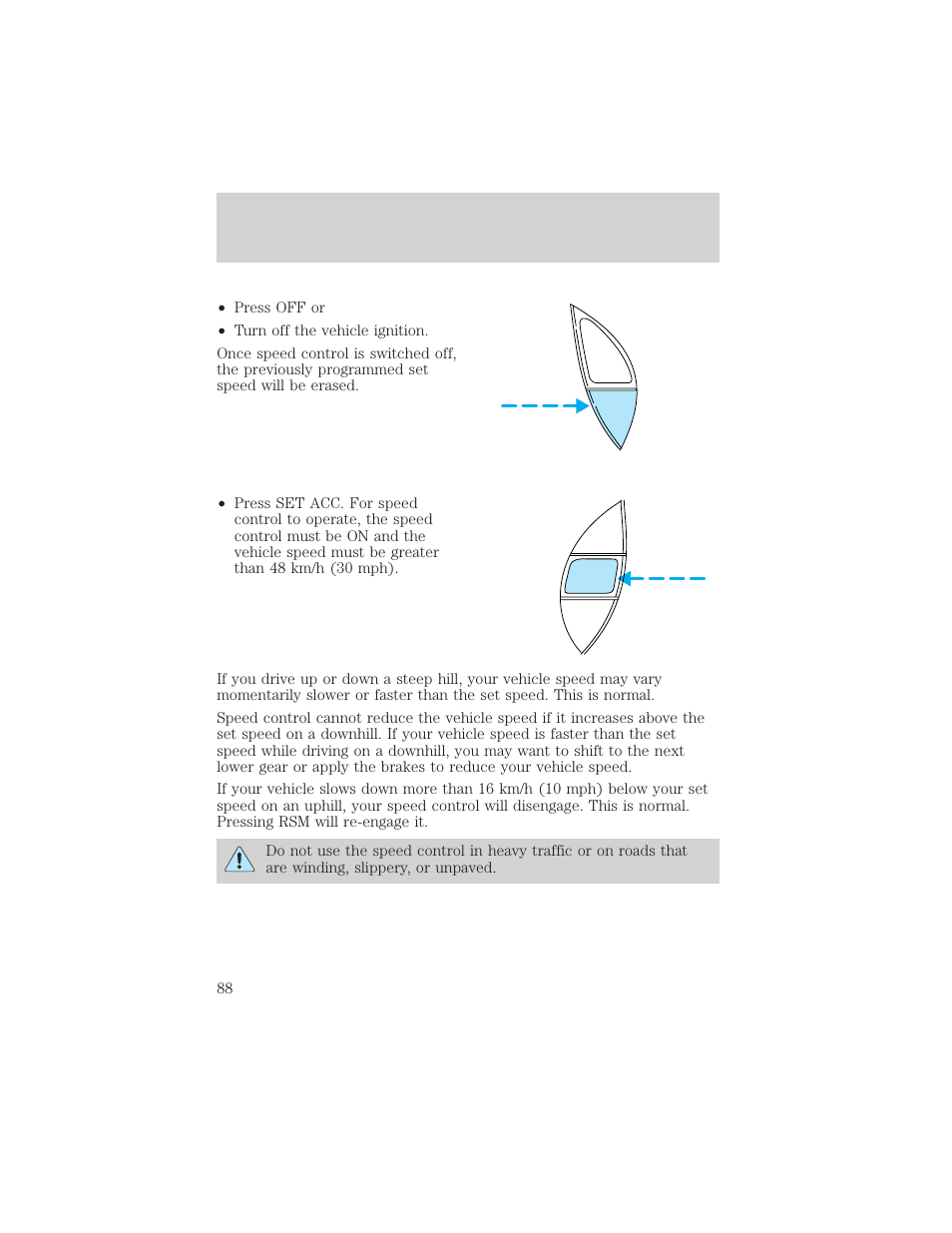 Driver controls | FORD 2002 Ranger v.1 User Manual | Page 88 / 288