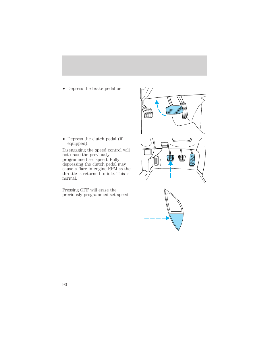 Driver controls | FORD 2002 Ranger v.1 User Manual | Page 90 / 288