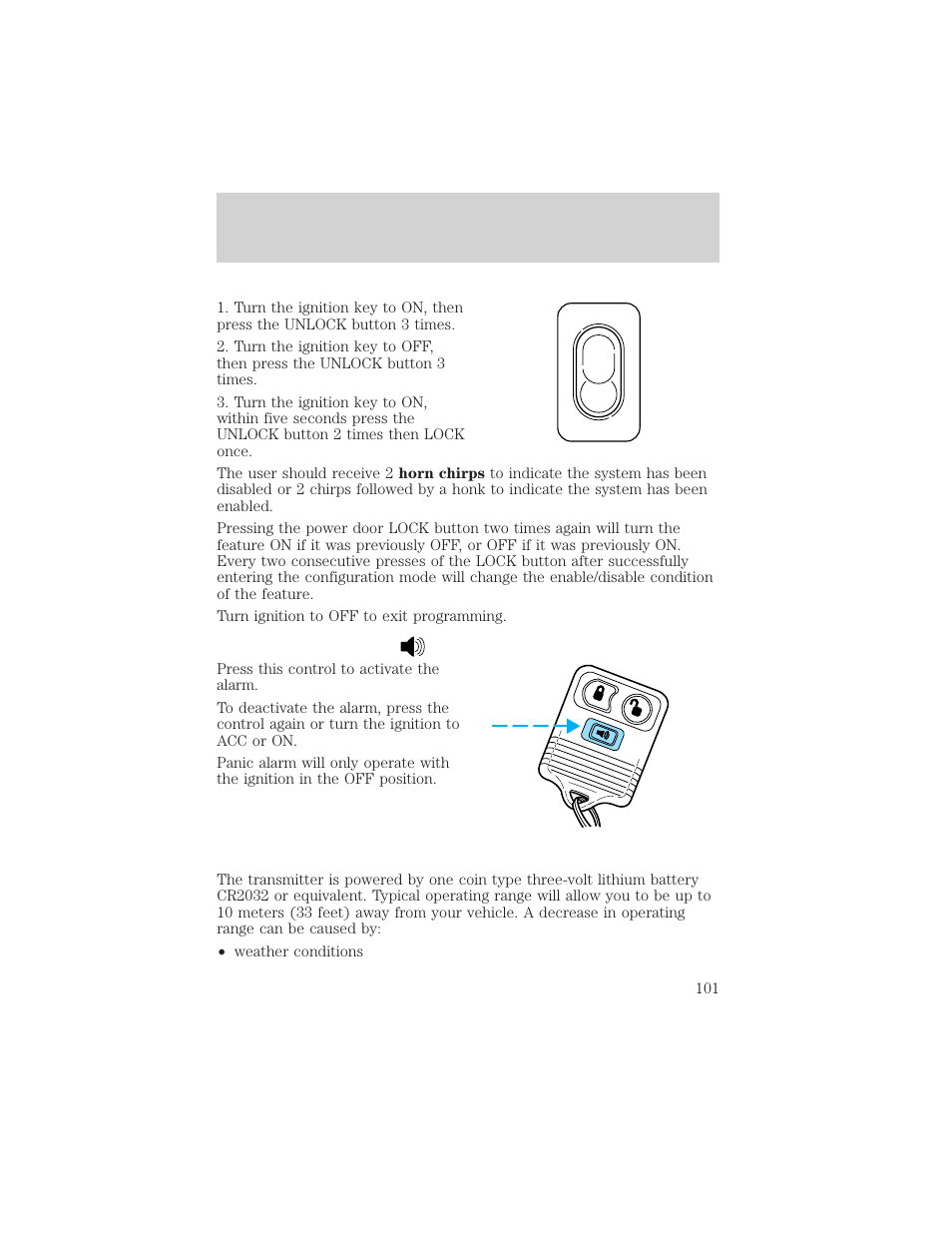 Locks and security | FORD 2002 Ranger v.2 User Manual | Page 101 / 288