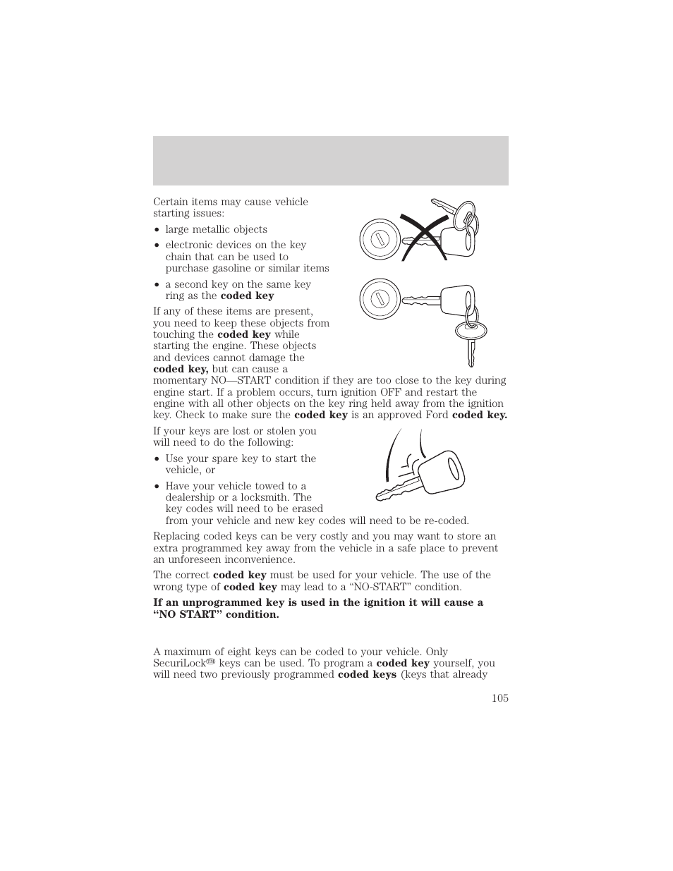 Locks and security | FORD 2002 Ranger v.2 User Manual | Page 105 / 288