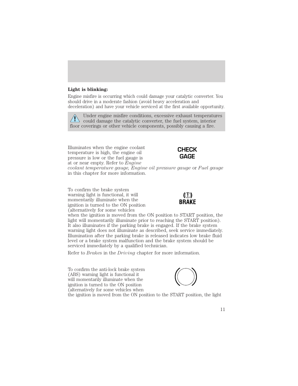 Instrument cluster | FORD 2002 Ranger v.2 User Manual | Page 11 / 288