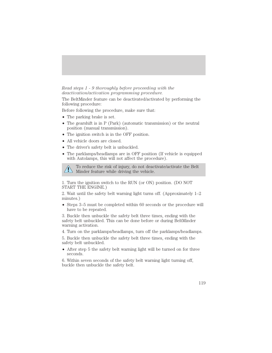 Seating and safety restraints | FORD 2002 Ranger v.2 User Manual | Page 119 / 288
