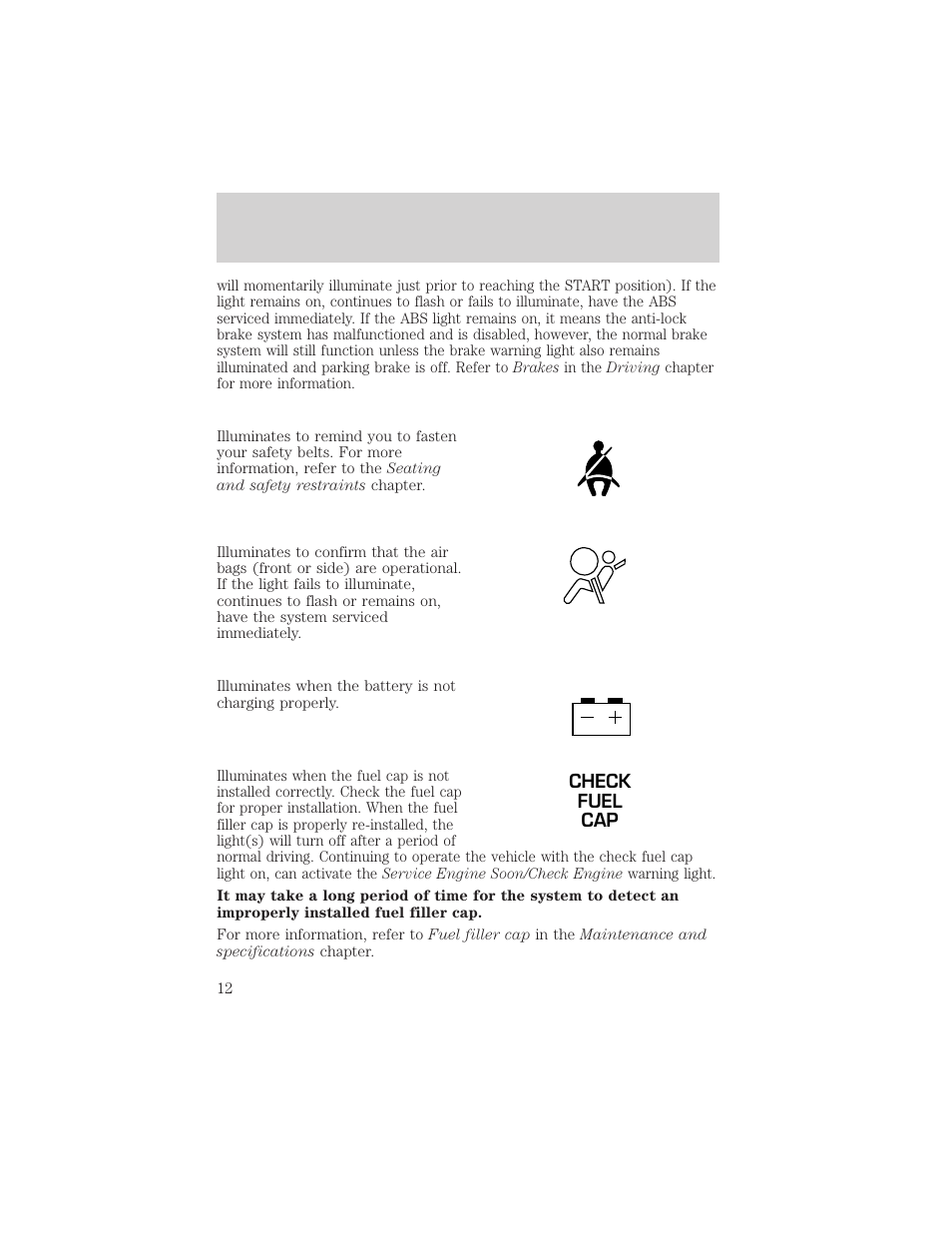 Instrument cluster | FORD 2002 Ranger v.2 User Manual | Page 12 / 288