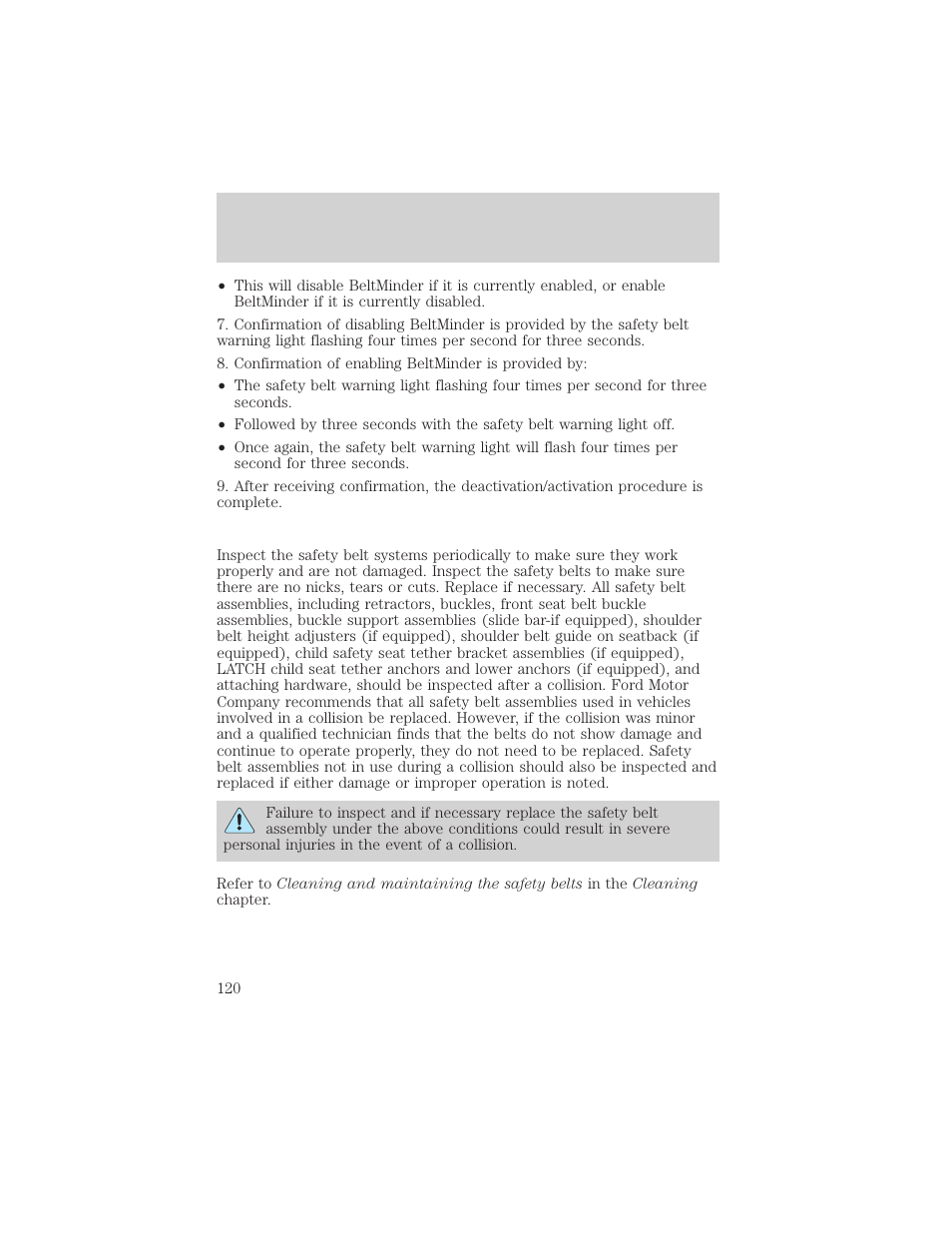 Seating and safety restraints | FORD 2002 Ranger v.2 User Manual | Page 120 / 288