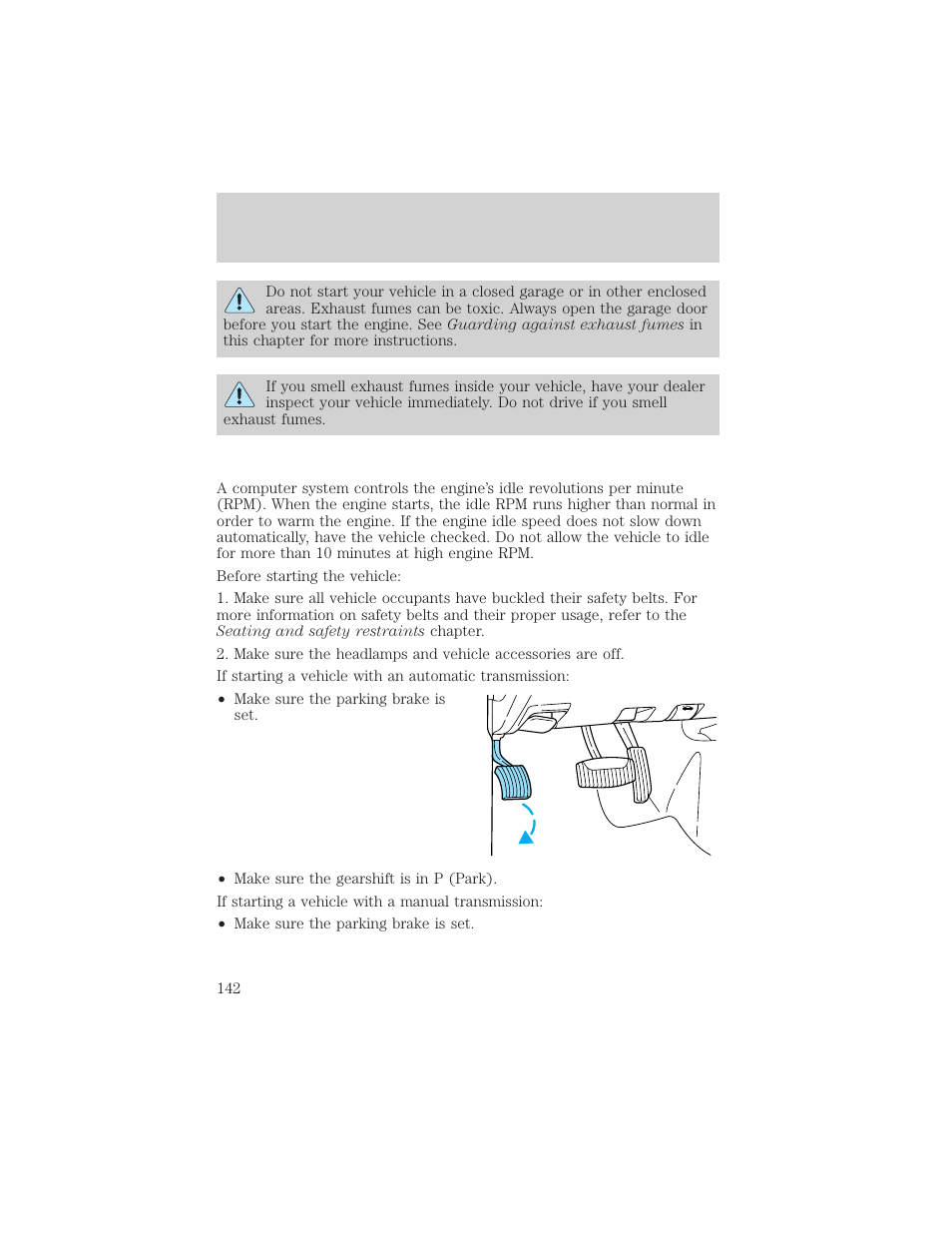 Driving | FORD 2002 Ranger v.2 User Manual | Page 142 / 288