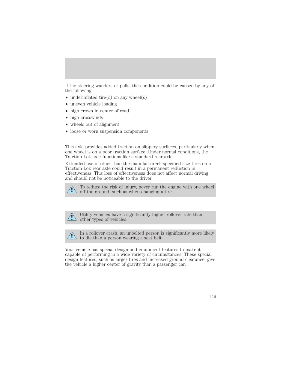 Driving | FORD 2002 Ranger v.2 User Manual | Page 149 / 288