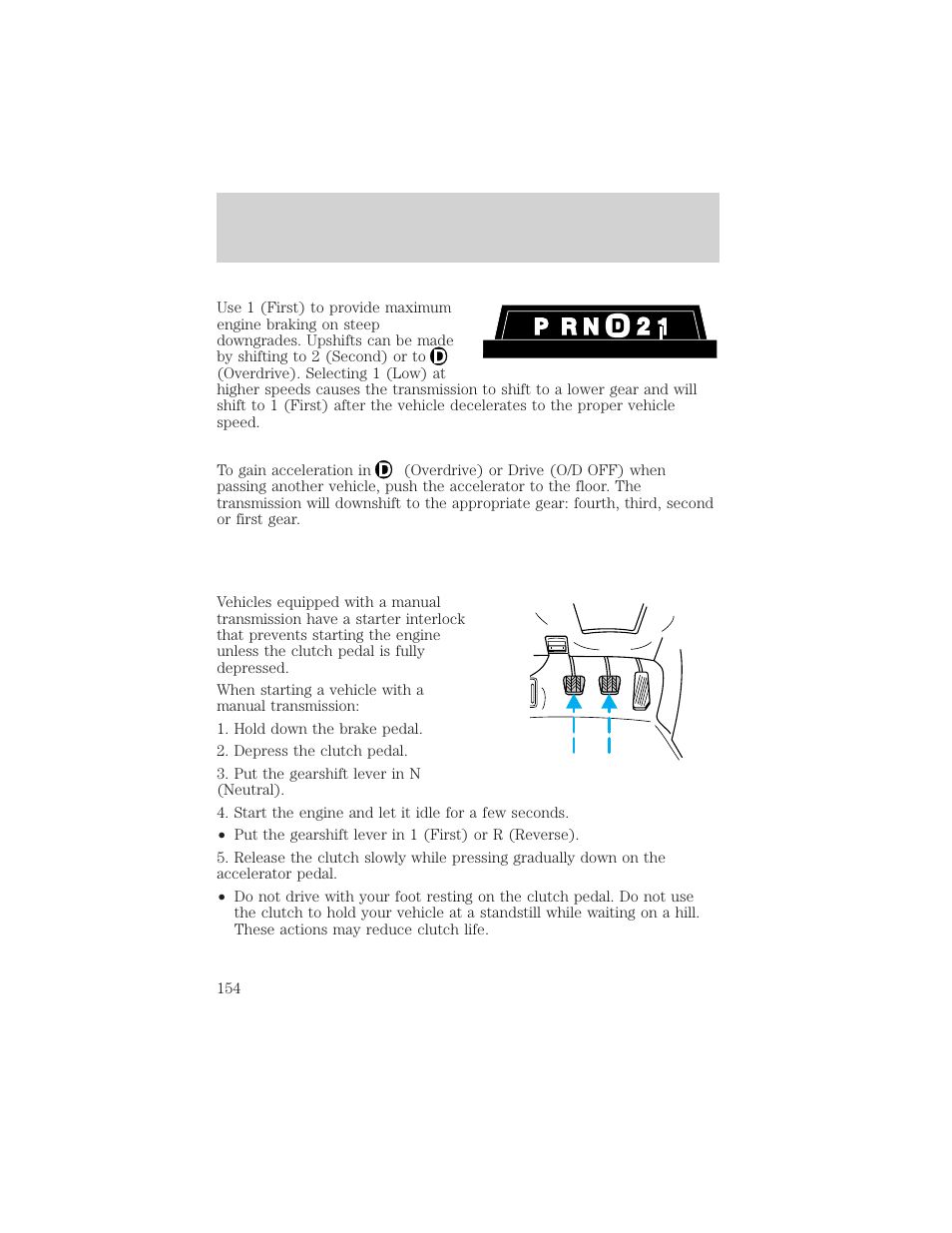 Driving | FORD 2002 Ranger v.2 User Manual | Page 154 / 288