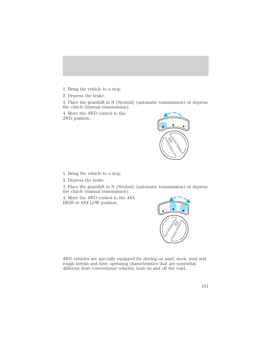 Driving | FORD 2002 Ranger v.2 User Manual | Page 161 / 288