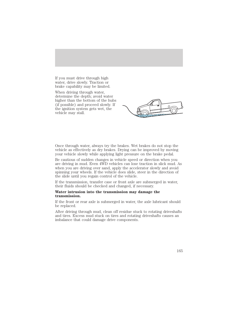 Driving | FORD 2002 Ranger v.2 User Manual | Page 165 / 288