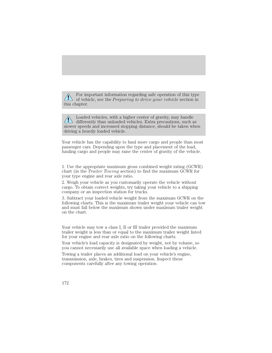 Driving | FORD 2002 Ranger v.2 User Manual | Page 172 / 288