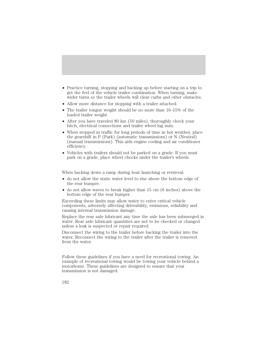 Driving | FORD 2002 Ranger v.2 User Manual | Page 182 / 288