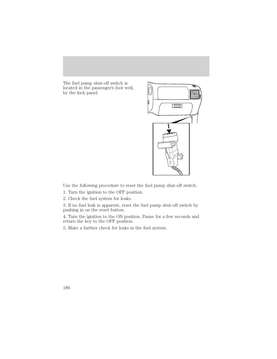 Roadside emergencies | FORD 2002 Ranger v.2 User Manual | Page 186 / 288