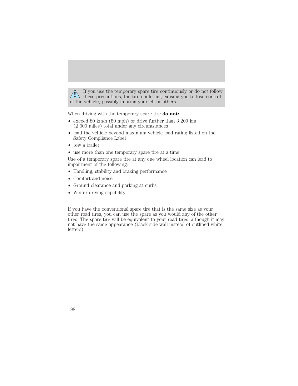 Roadside emergencies | FORD 2002 Ranger v.2 User Manual | Page 198 / 288