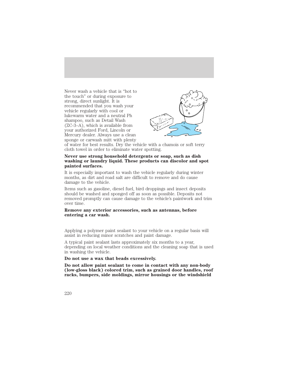 Cleaning | FORD 2002 Ranger v.2 User Manual | Page 220 / 288