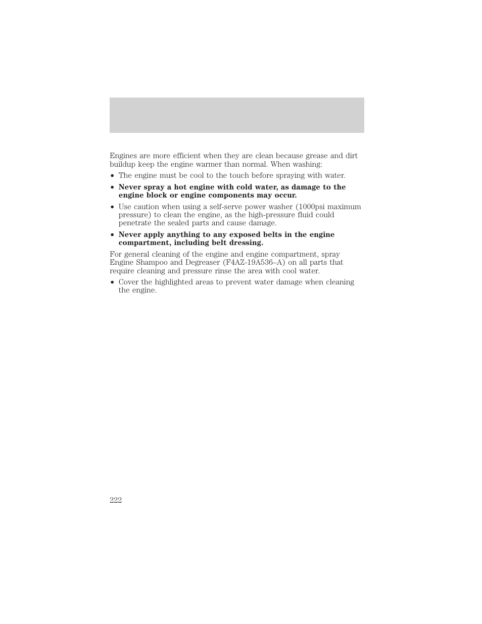 Cleaning | FORD 2002 Ranger v.2 User Manual | Page 222 / 288