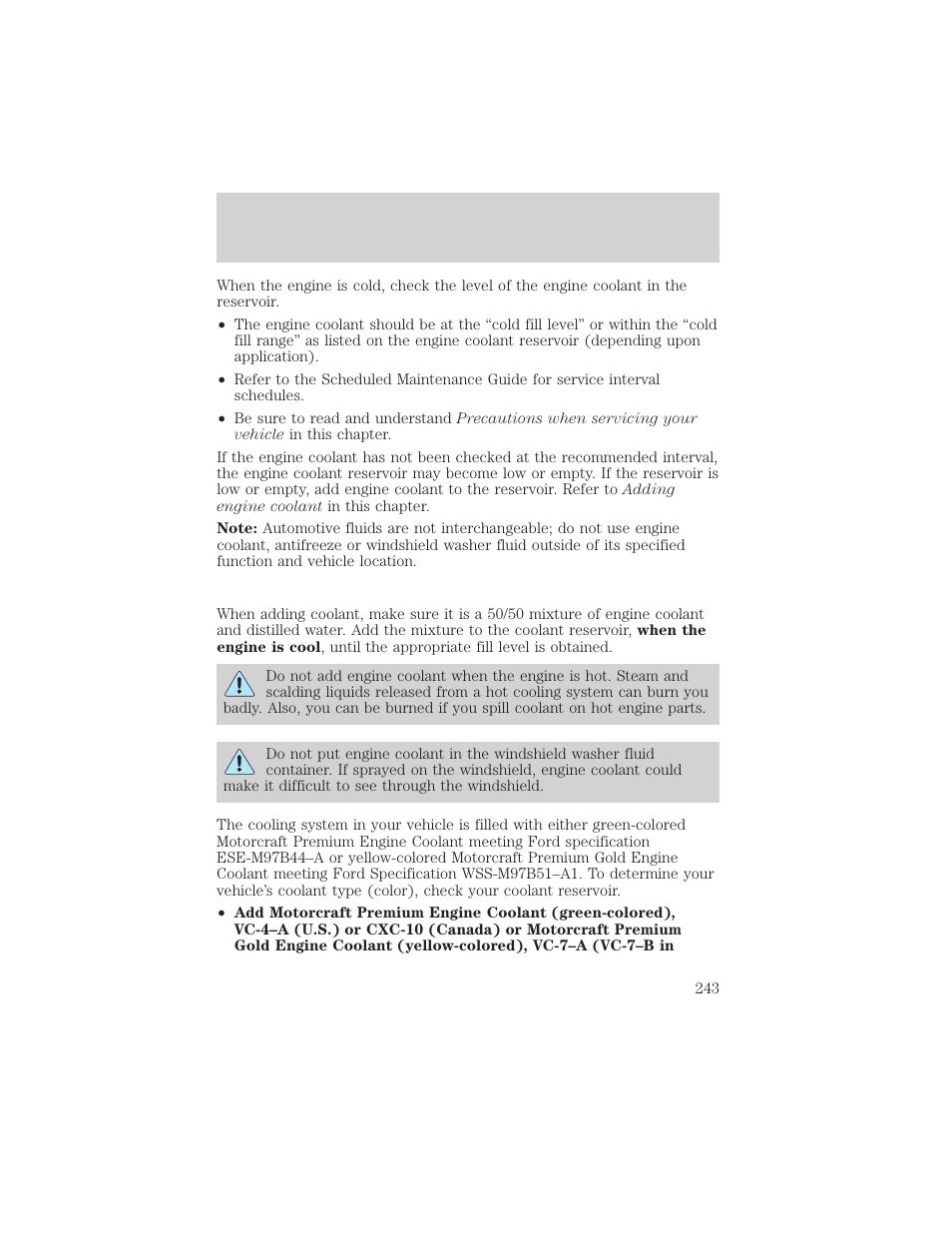 Maintenance and specifications | FORD 2002 Ranger v.2 User Manual | Page 243 / 288