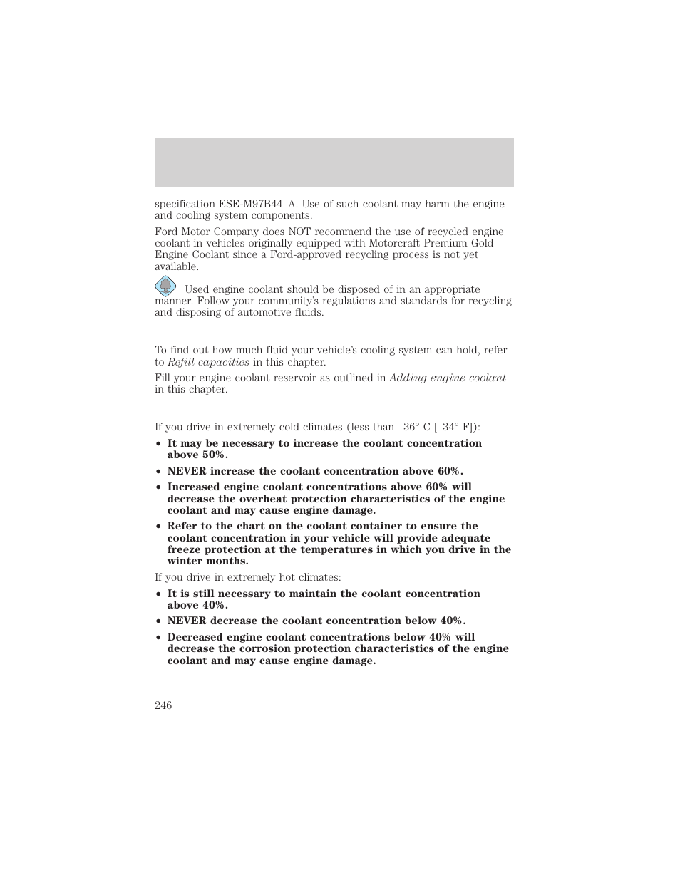 Maintenance and specifications | FORD 2002 Ranger v.2 User Manual | Page 246 / 288
