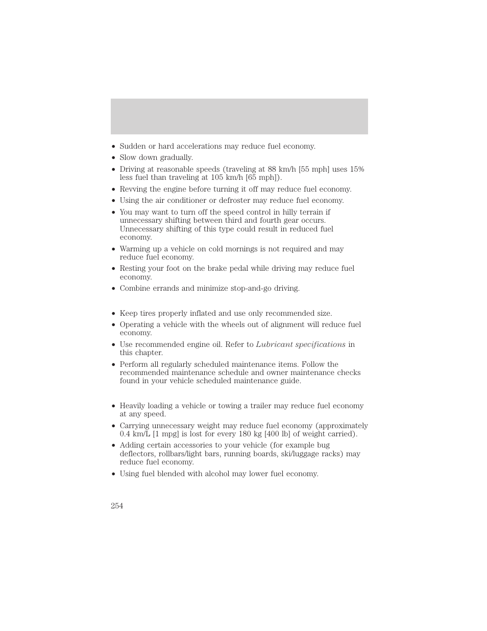 Maintenance and specifications | FORD 2002 Ranger v.2 User Manual | Page 254 / 288