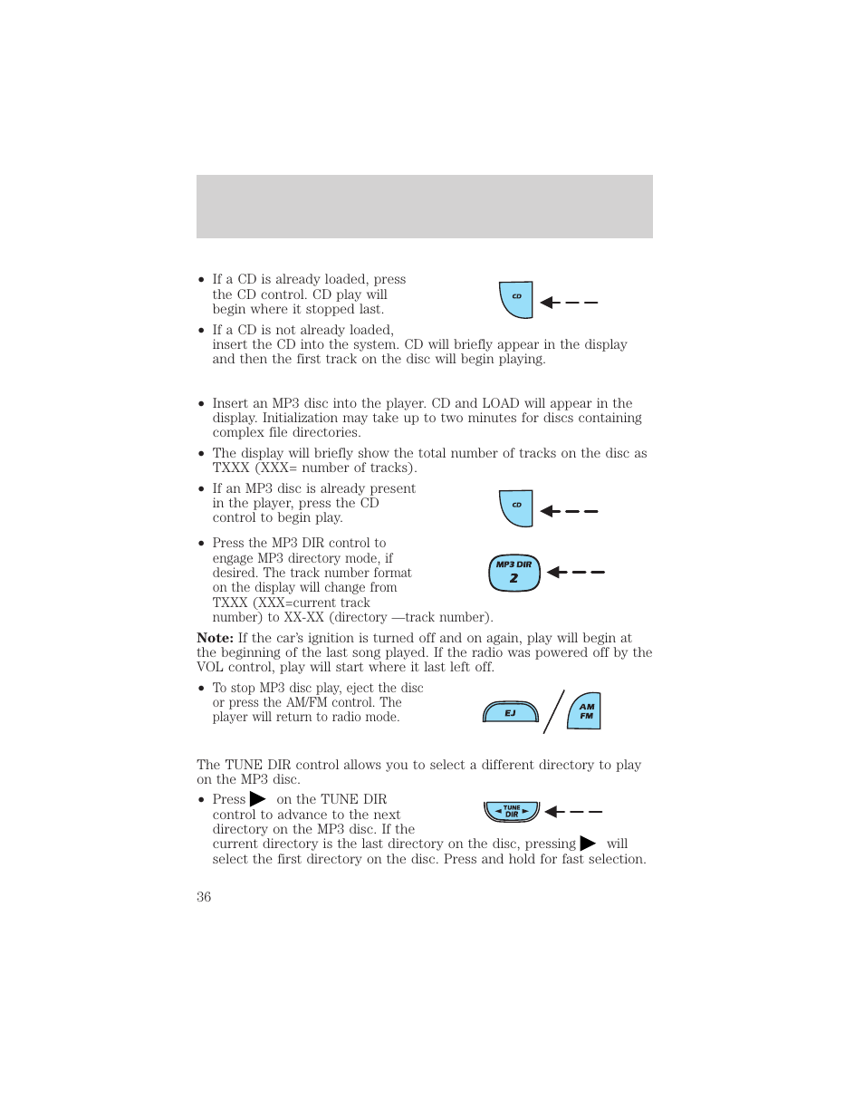 Entertainment systems | FORD 2002 Ranger v.2 User Manual | Page 36 / 288