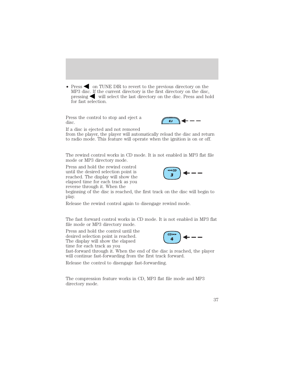 Entertainment systems | FORD 2002 Ranger v.2 User Manual | Page 37 / 288
