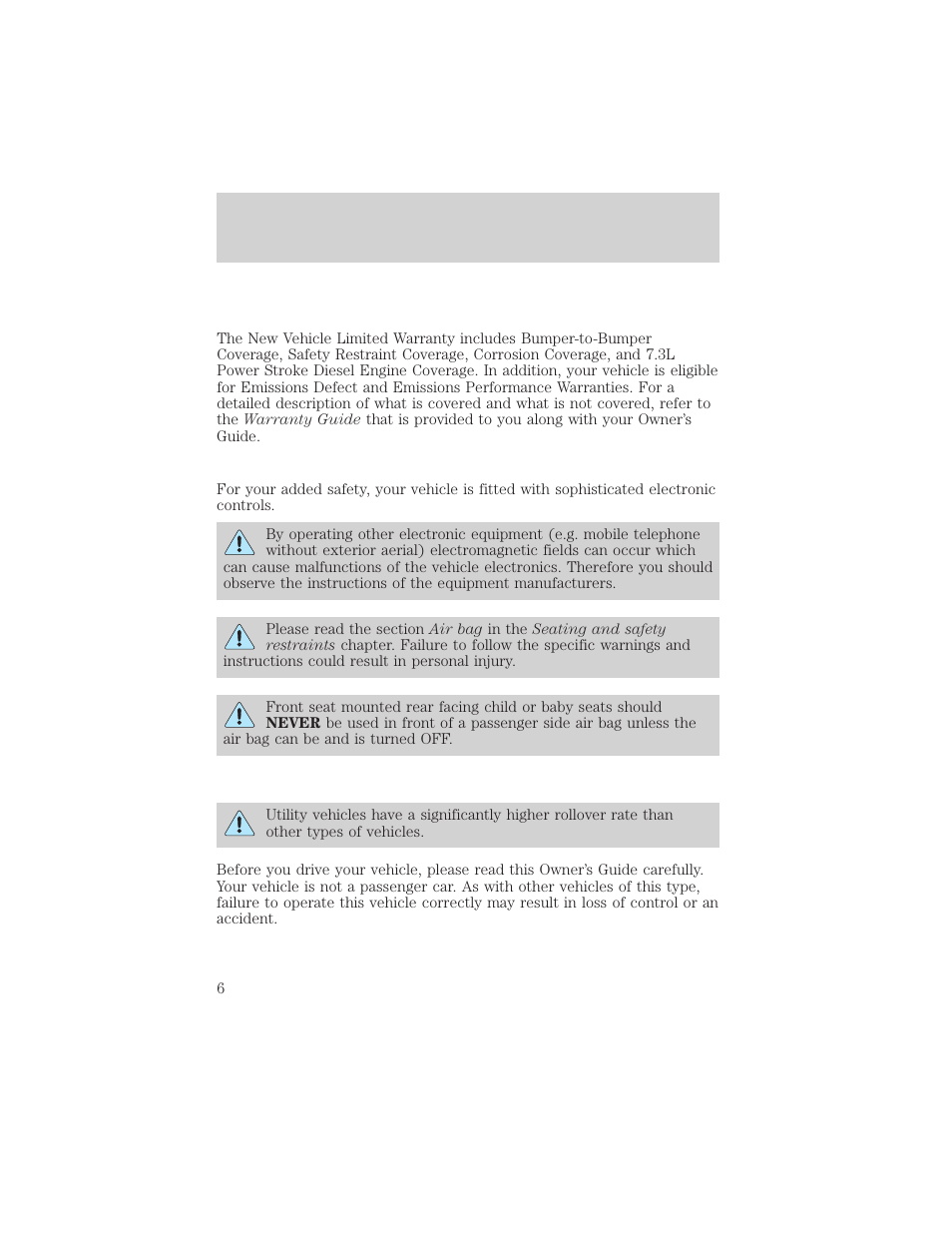 Introduction | FORD 2002 Ranger v.2 User Manual | Page 6 / 288