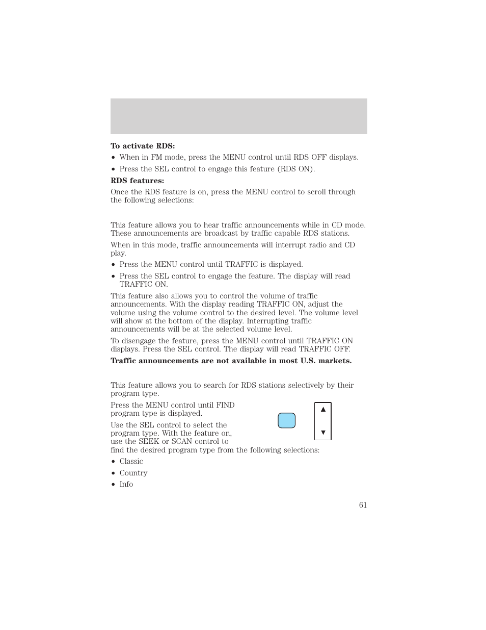 Entertainment systems | FORD 2002 Ranger v.2 User Manual | Page 61 / 288