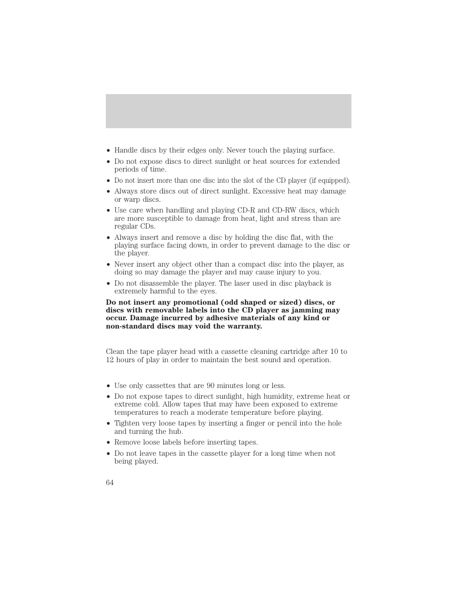 Entertainment systems | FORD 2002 Ranger v.2 User Manual | Page 64 / 288