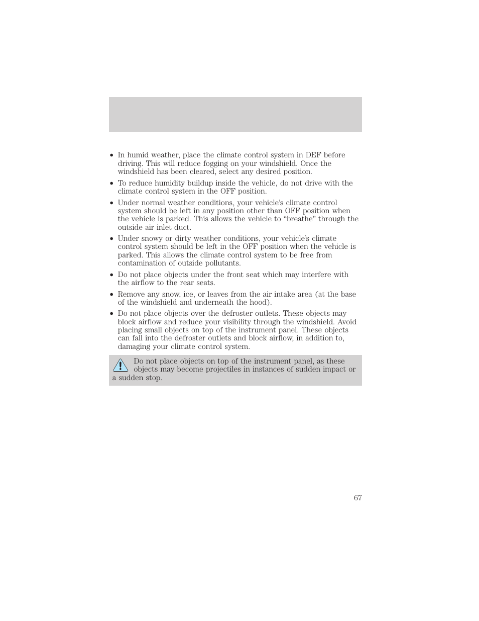 Climate controls | FORD 2002 Ranger v.2 User Manual | Page 67 / 288
