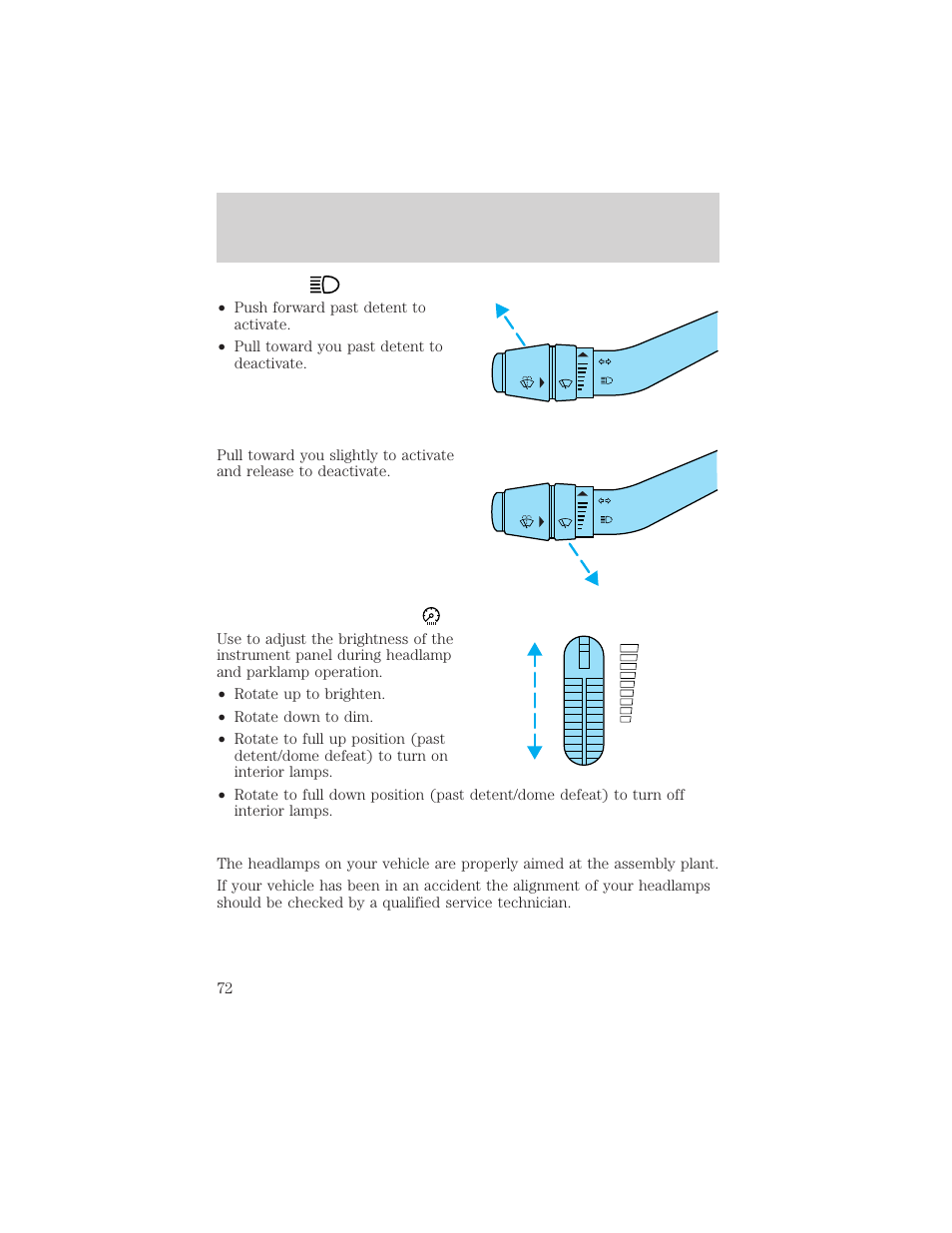 Lights | FORD 2002 Ranger v.2 User Manual | Page 72 / 288