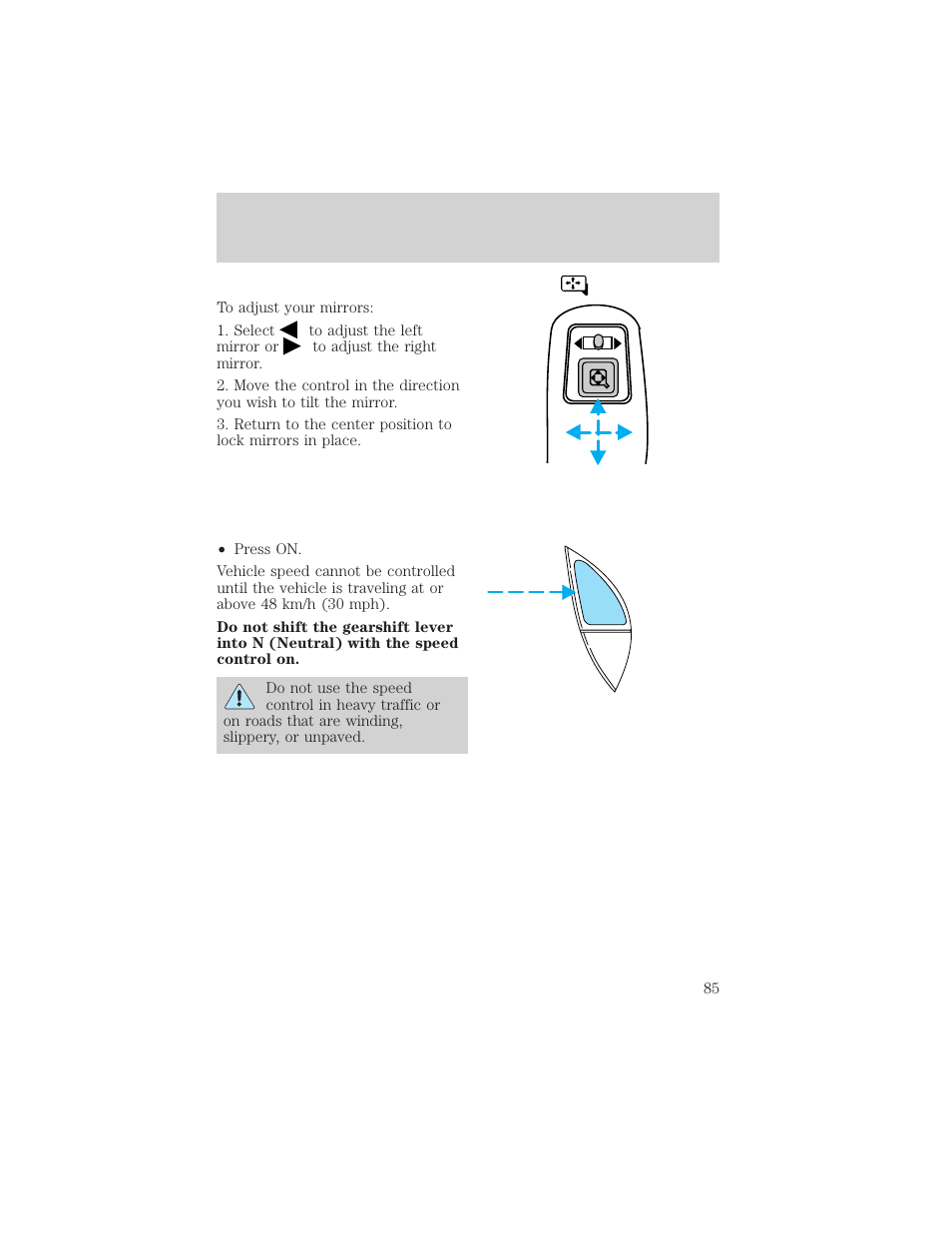 Driver controls | FORD 2002 Ranger v.2 User Manual | Page 85 / 288