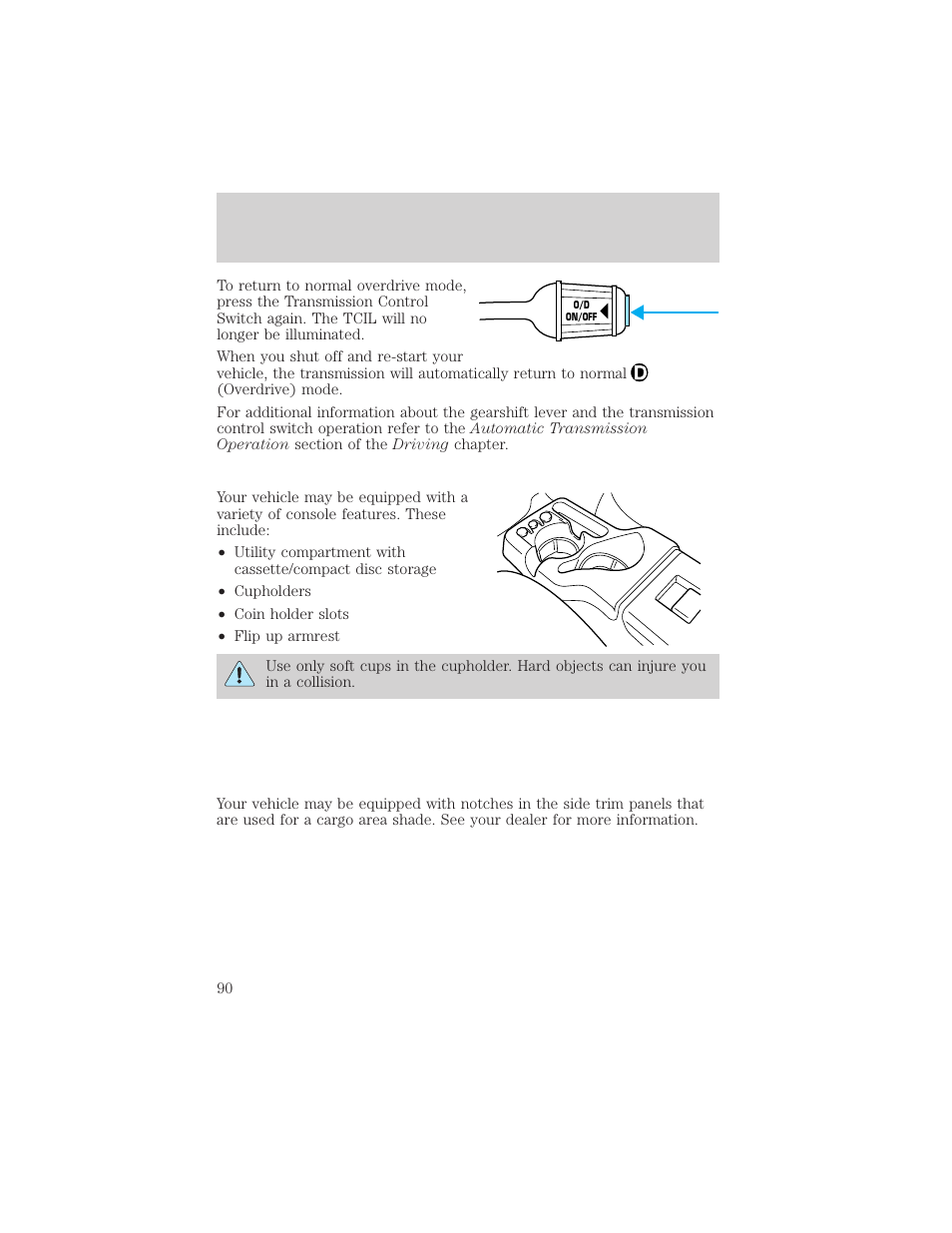 Driver controls | FORD 2002 Ranger v.2 User Manual | Page 90 / 288