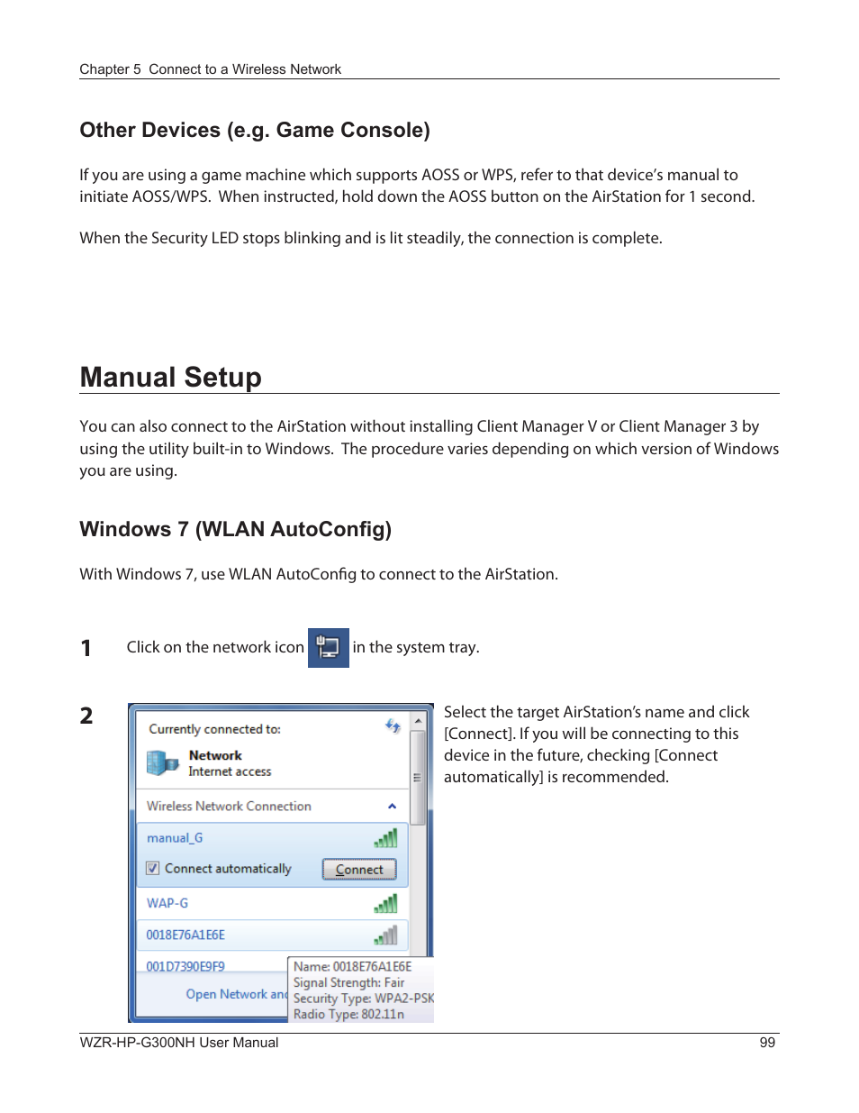 Manual setup | Buffalo Technology NFINITI WZR-HP-G300NH User Manual | Page 100 / 133