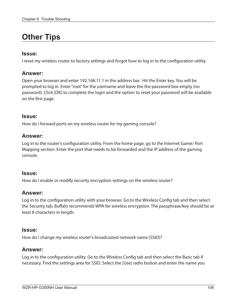 Other tips | Buffalo Technology NFINITI WZR-HP-G300NH User Manual | Page 107 / 133