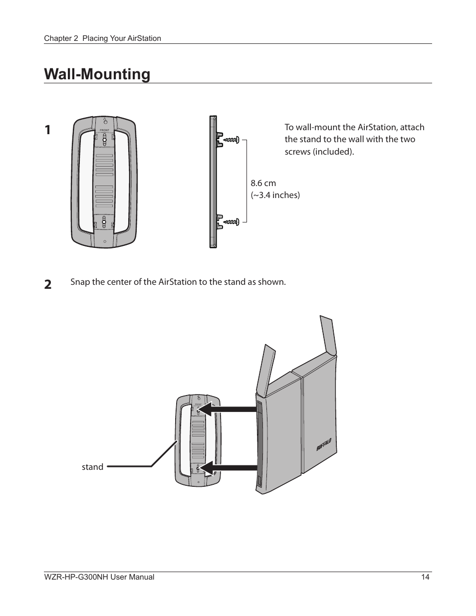 Wall-mounting | Buffalo Technology NFINITI WZR-HP-G300NH User Manual | Page 15 / 133