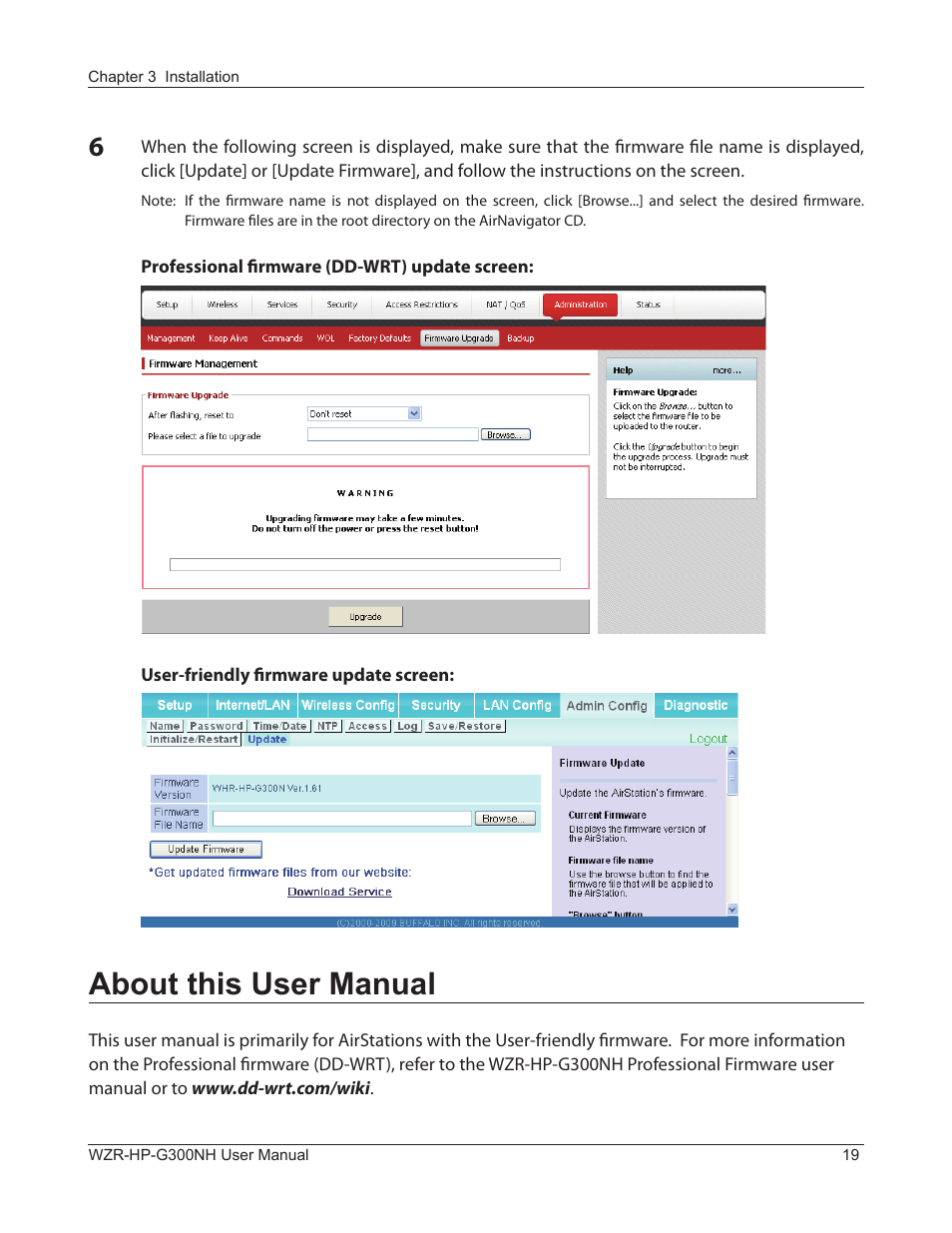 About this user manual | Buffalo Technology NFINITI WZR-HP-G300NH User Manual | Page 20 / 133