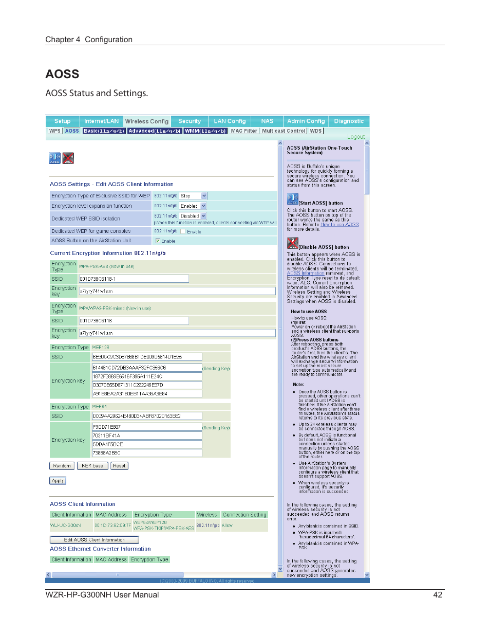 Aoss | Buffalo Technology NFINITI WZR-HP-G300NH User Manual | Page 43 / 133