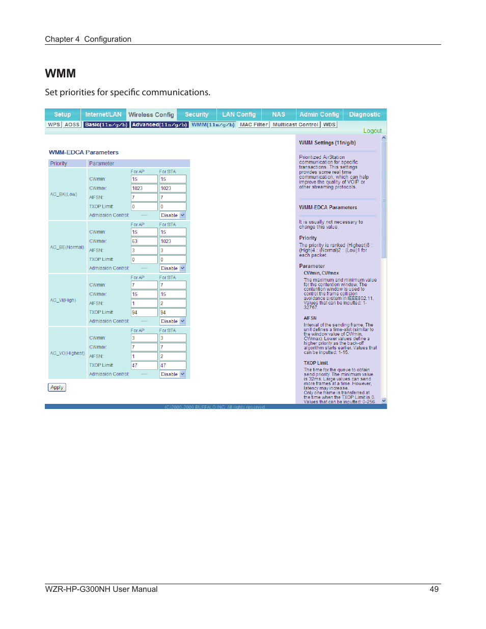 Buffalo Technology NFINITI WZR-HP-G300NH User Manual | Page 50 / 133