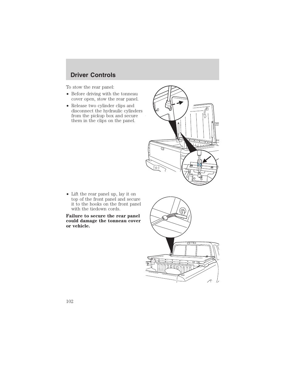 Driver controls | FORD 2002 Ranger v.3 User Manual | Page 102 / 296